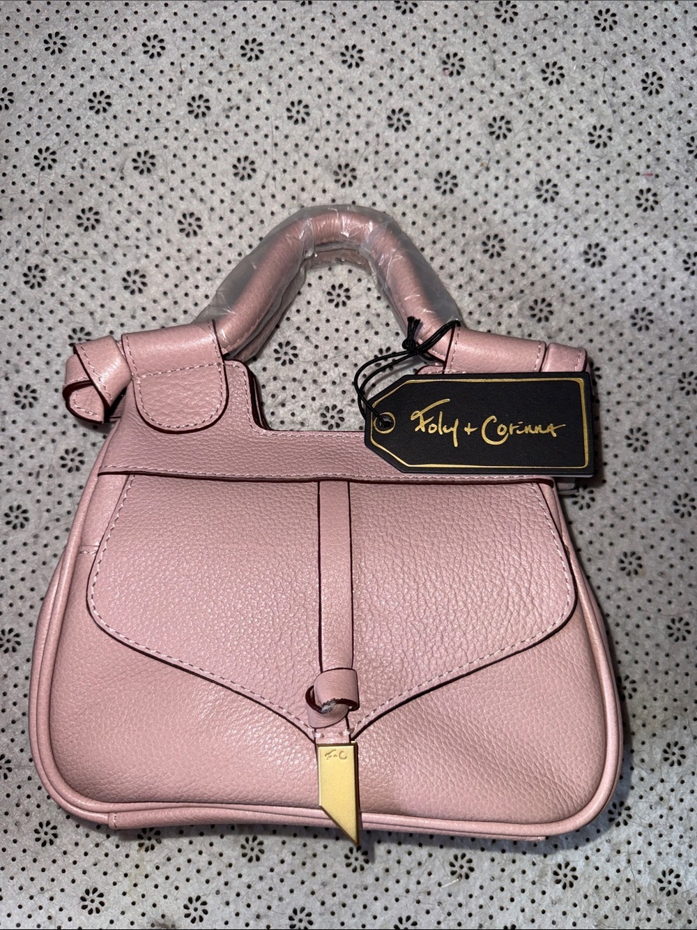 Foley + Corinna Blush Pink Pebbled Leather Mini Top-Handle Bag . ( Should strap - Picture 1 of 5